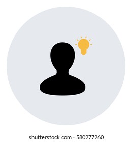 Idea_LightBulb  icon - Flat design, glyph style icon - Colored enclosed in a circle