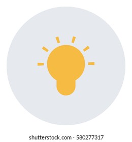 Idea_LightBulb  icon - Flat design, glyph style icon - Colored enclosed in a circle
