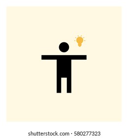 Idea_LightBulb  icon - Flat design, glyph style icon - Colored enclosed in a square