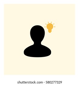 Idea_LightBulb  icon - Flat design, glyph style icon - Colored enclosed in a square