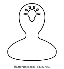 Idea_LightBulb  icon - Flat design, glyph style icon - Colored