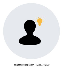 Idea_LightBulb  icon - Flat design, glyph style icon - Colored enclosed in a circle