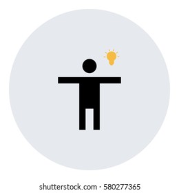 Idea_LightBulb  icon - Flat design, glyph style icon - Colored enclosed in a circle