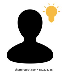 Idea_LightBulb  icon - Flat design, glyph style icon - Colored