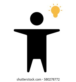 Idea_LightBulb  icon - Flat design, glyph style icon - Colored