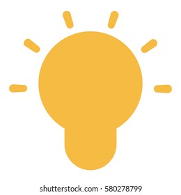 Idea_LightBulb  icon - Flat design, glyph style icon - Colored