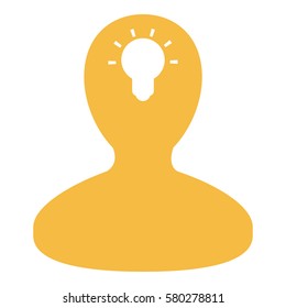 Idea_LightBulb  icon - Flat design, glyph style icon - Colored