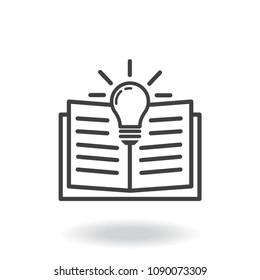 Idea,Book And Bulb Vector Icon