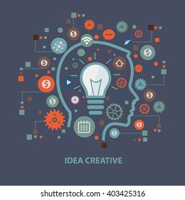 Idea,creative concept design on clean background,vector
