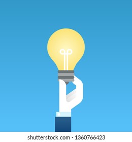 Idea-Hand holding Lightbulb.
Vector illustration,EPS 10.