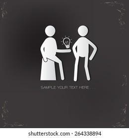 Idea,Human resource design on old background,vector