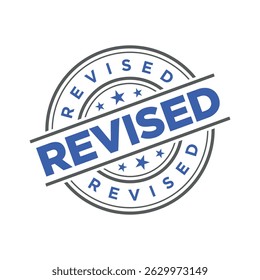 Ideal for business, legal, and office use to clearly mark documents as updated or revised. This vector illustration is fully editable, scalable, and perfect for both print and digital formats.