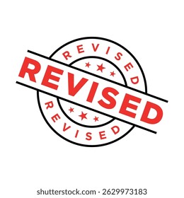 Ideal for business, legal, and office use to clearly mark documents as updated or revised. This vector illustration is fully editable, scalable, and perfect for both print and digital formats.
