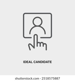 Ideal Candidate thin line icon or logo. Symbol or sign on business management theme. Vector line illustration.