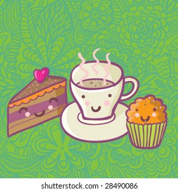 Ideal cartoon breakfast in vector