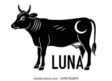 An ideal cow  vector art in white background illustration.