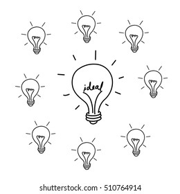 Ideal for depicting ideas or creativeness. Drawing Vector design