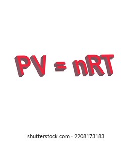 Ideal Gas Law Formula In Chemistry. Three Dimensions Art Style