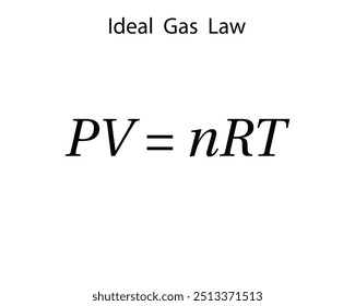 Ideal gas law on the white background. Education. Science. School. Formula. Vector illustration.