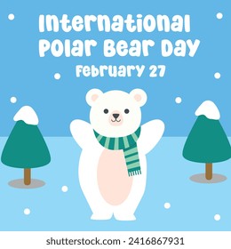 Ideal for International Polar Bear Day celebrations, this vector graphic honors the holiday.