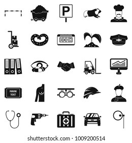 Ideal job icons set. Simple set of 25 ideal job vector icons for web isolated on white background