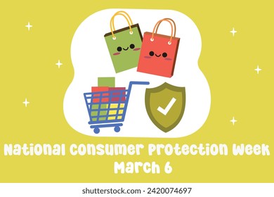 Ideal for National Consumer Protection Week celebrations, this vector graphic represents the week.