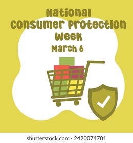 Ideal for National Consumer Protection Week celebrations, this vector graphic represents the week.