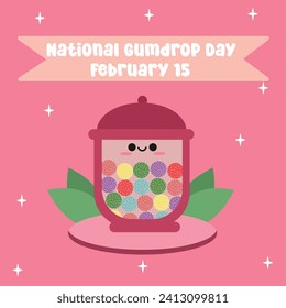 Ideal for National Gumdrop Day celebrations, this vector graphic of the holiday