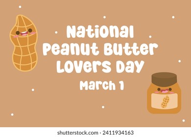 Ideal for National Peanut Butter Lovers Day celebrations, this vector illustration of the holiday
