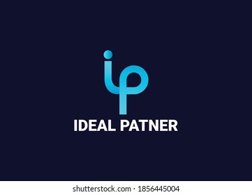 Ideal Partner Ip Minimalist Abstract Lettermarks Logo Design Template