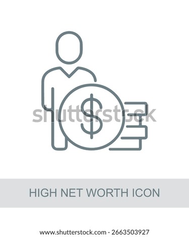 Ideal for presentations about graph representing ultra-rich asset performance. in modern finance and economic visualization scenarios, High Net Worth Icon.