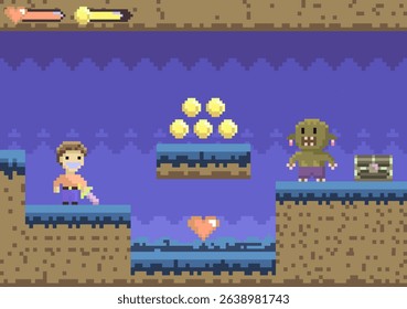 Ideal for retro gaming, fantasy themes, pixel art lovers, game UI design