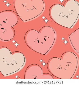 Ideal para el romance, bodas y el Día de San Valentín, esta linda y feliz ilustración del corazón es perfecta para los antecedentes y diseños. Celebrar el amor y el matrimonio con corazones emocionales el 14 de febrero