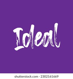 ideal text on purple background.