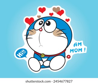 Ideal for T-Shirt Designs, Clip Art, and Stickers. Doraemon Cartoon Characters.