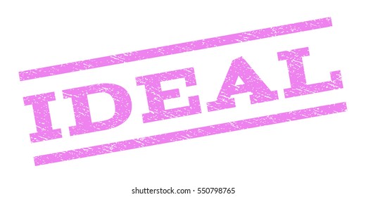 Ideal watermark stamp. Text caption between parallel lines with grunge design style. Rubber seal stamp with unclean texture. Vector violet color ink imprint on a white background.