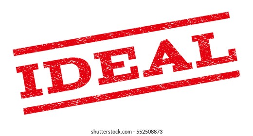 Ideal watermark stamp. Text caption between parallel lines with grunge design style. Rubber seal stamp with unclean texture. Vector red color ink imprint on a white background.