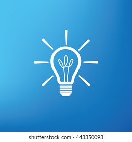 Idea,light bulb design on blue background,vector  