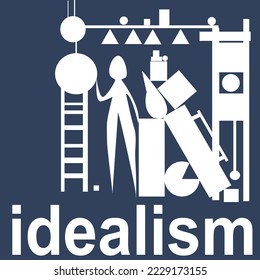 idealism geometry digital art vector poster
