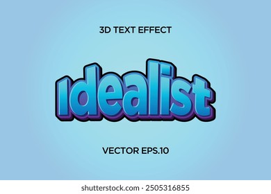 "idealist" creative 3d text effect design