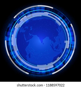 Idealistic earth with technology background, stock vector
