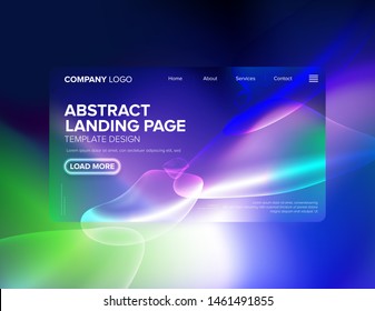 An ideally template design of landing page in beautifully vivid color. Template or background for a landing page that are suitable for technological theme or others.