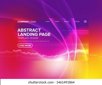 An ideally template design of landing page in beautifully vivid color. Template or background for a landing page that are suitable for technological theme or others.