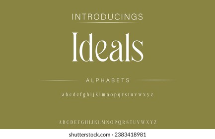 Ideals luxury alphabet font. Typography urban style fonts for fashion, retail, feminine, beauty care, jewelry logo design