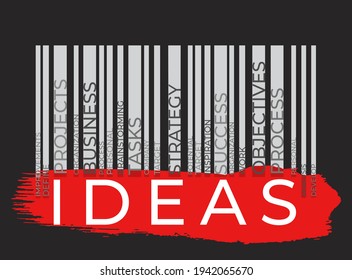 Ideas código de barras palabra etiqueta nube. Ilustración del vector
