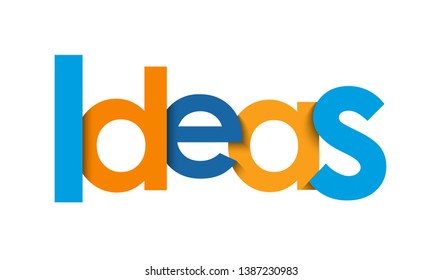 IDEAS blue and orange vector typography banner