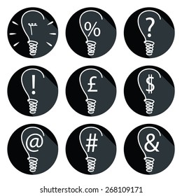Ideas - bulbs set of icons 