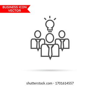 ideas come from teamwork concept Business line icon 10 eps. Flat design.
