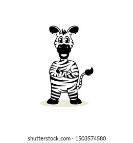 The ideas and concept of a cartoon zebra character.
