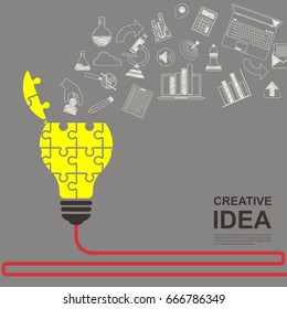  Ideas concepts for innovation and creative solutions, graphic design, doodles for business, text design, layout Vector illustrations